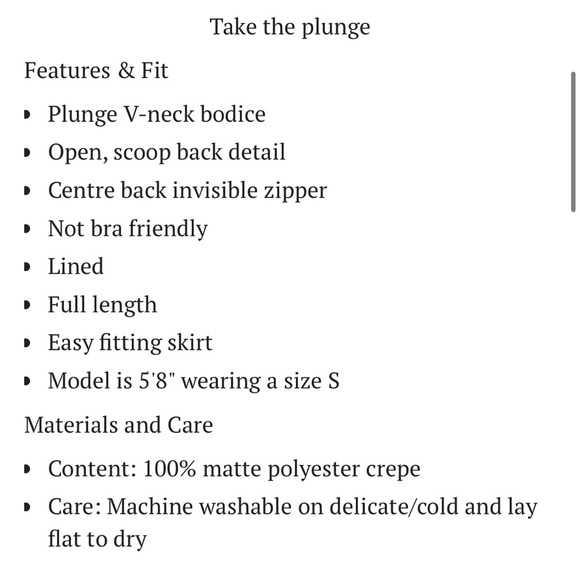 Black floor length plunge front dress from Park and Fifth (Like New) - Picture 3 of 3